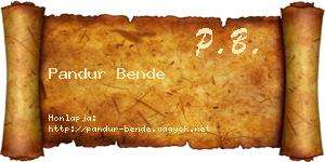 Pandur Bende névjegykártya
